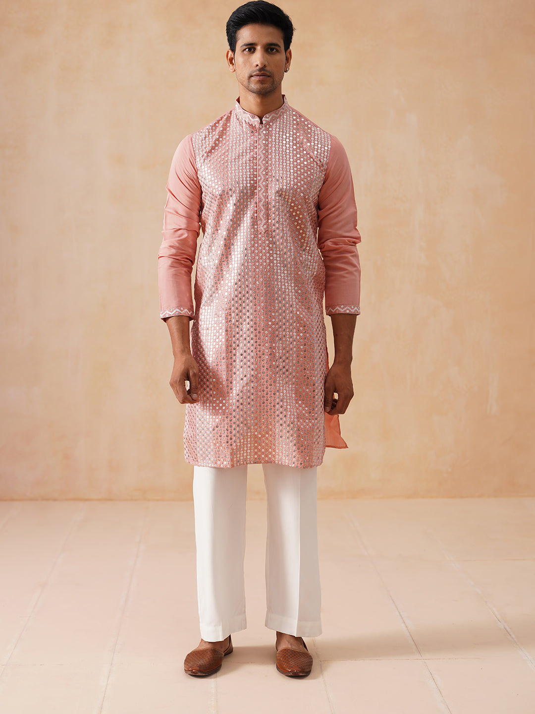 Embroidered Mirror Work Kurta Pyjama