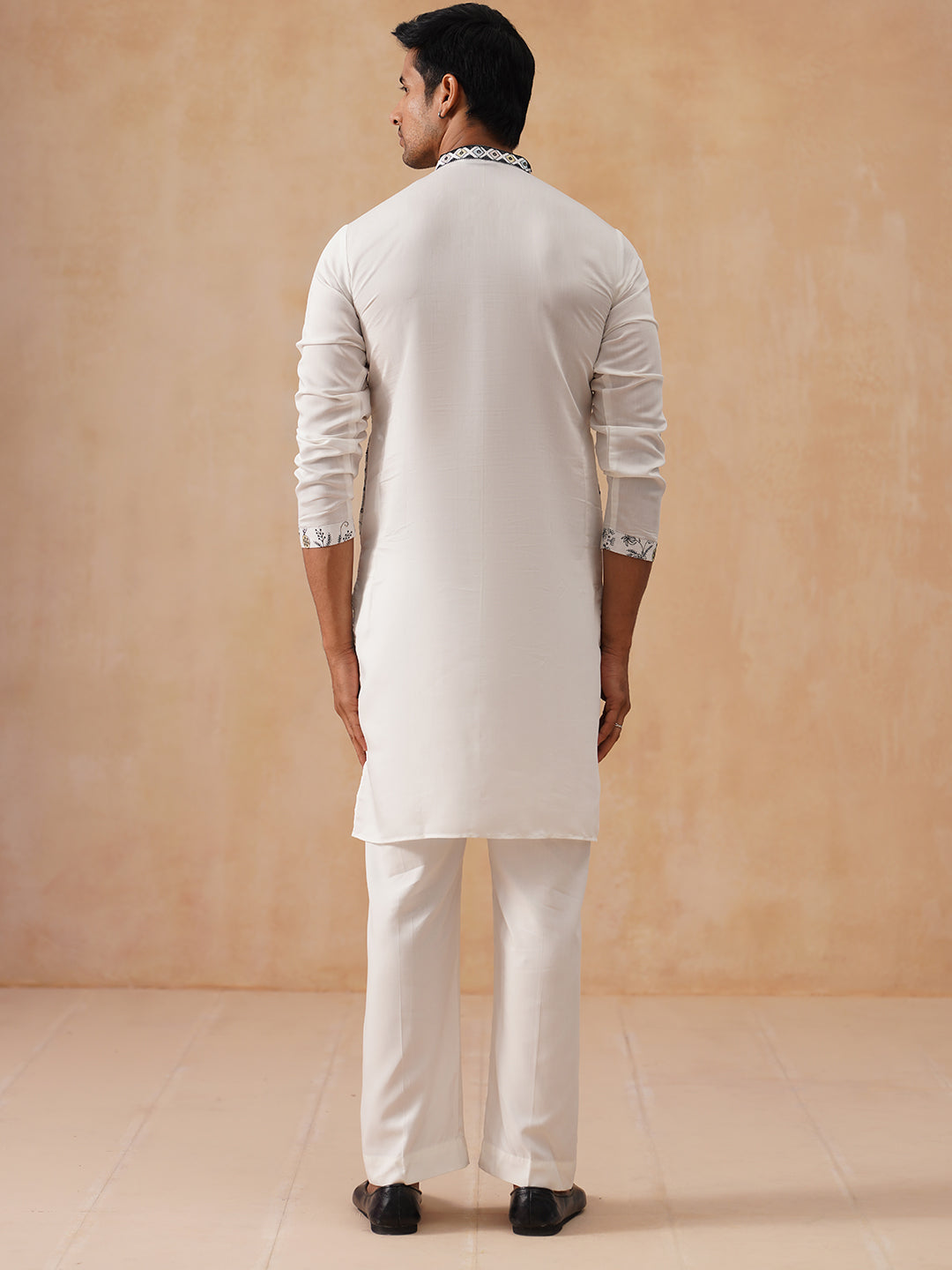 Silk Blend Embroidered Kurta Pyjama Set