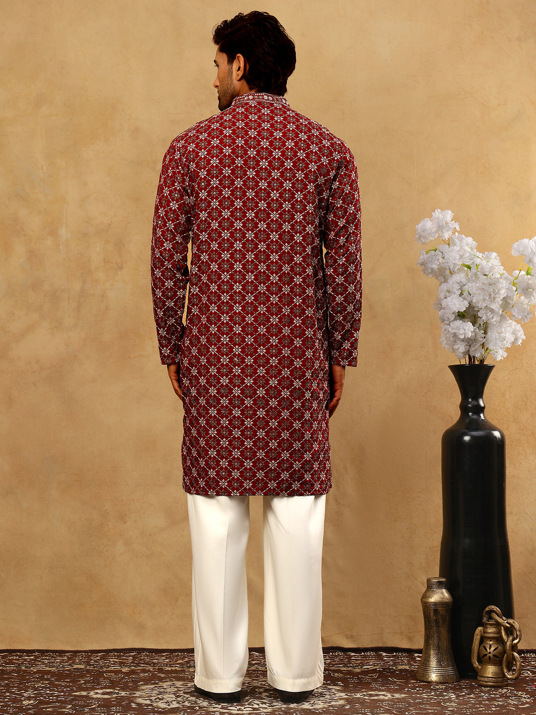 Viscose Rayon Embroidered Sequin Kurta Pyjama