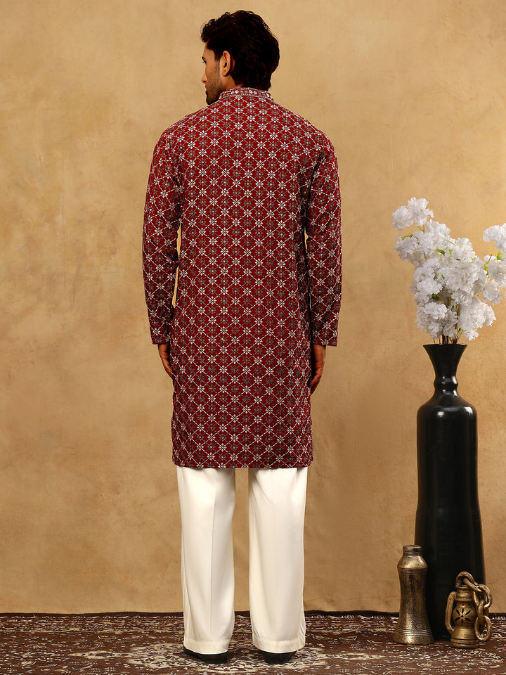 Viscose Rayon Embroidered Sequin Kurta Pyjama