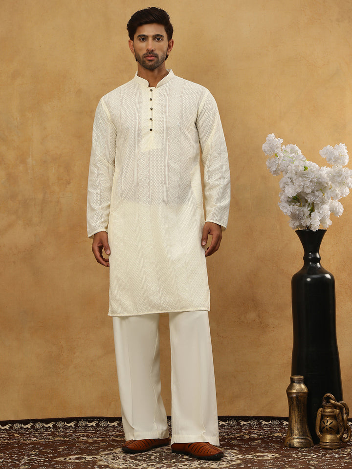 Chikankari Embroidered Kurta Pyjama Set
