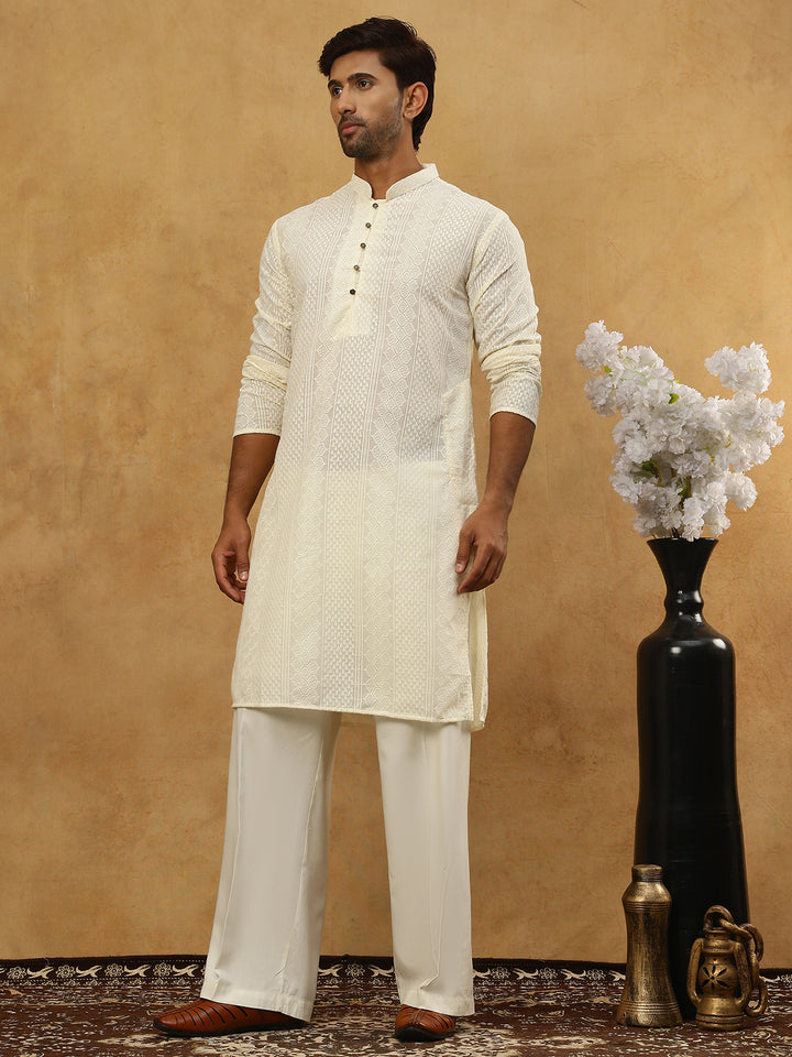 Chikankari Embroidered Kurta Pyjama Set