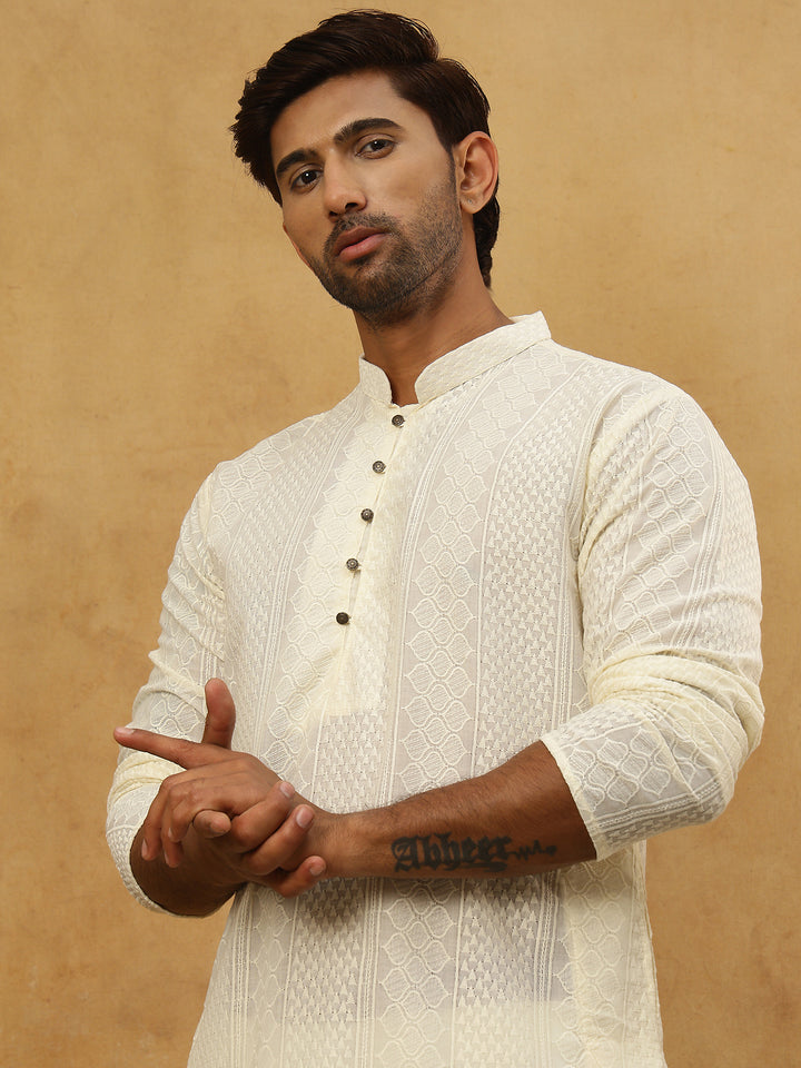 Chikankari Embroidered Kurta Pyjama Set