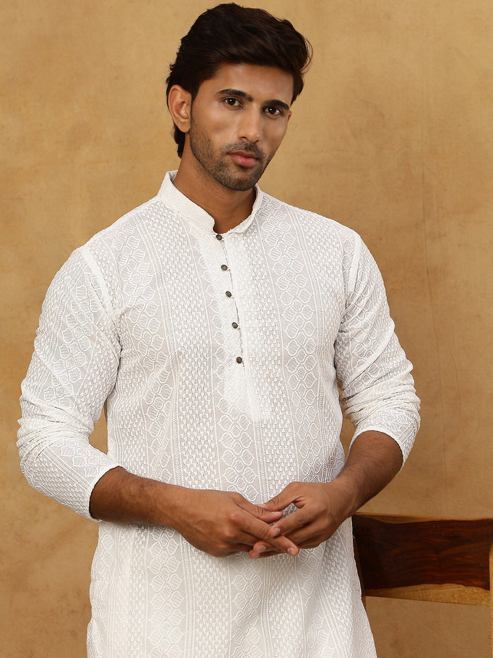 Chikankari Embroidered Kurta Pyjama Set