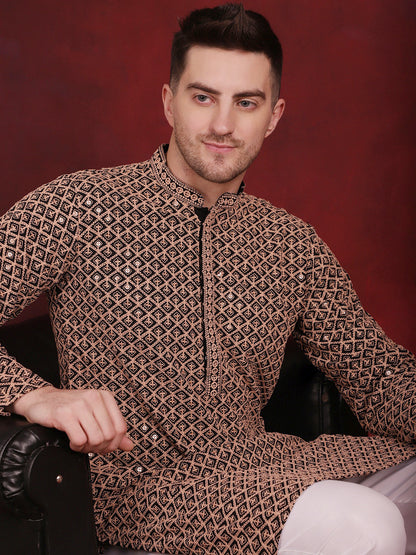 Sequin Embroidered Pure Cotton Kurta With Pyjamas