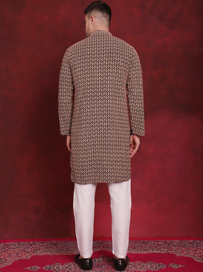 Sequin Embroidered Pure Cotton Kurta With Pyjamas