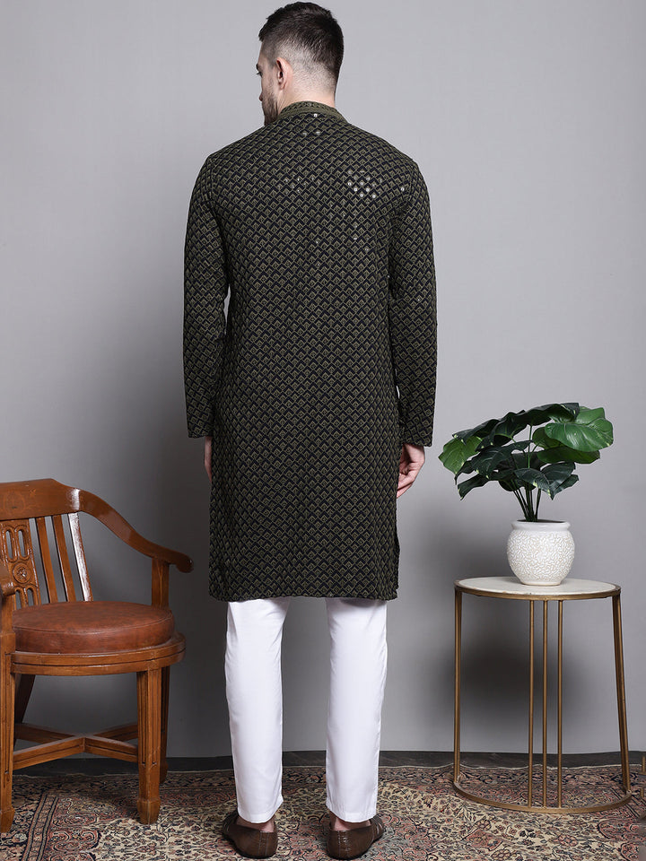 Sequin Embroidered Pure Cotton Kurta With Pyjamas