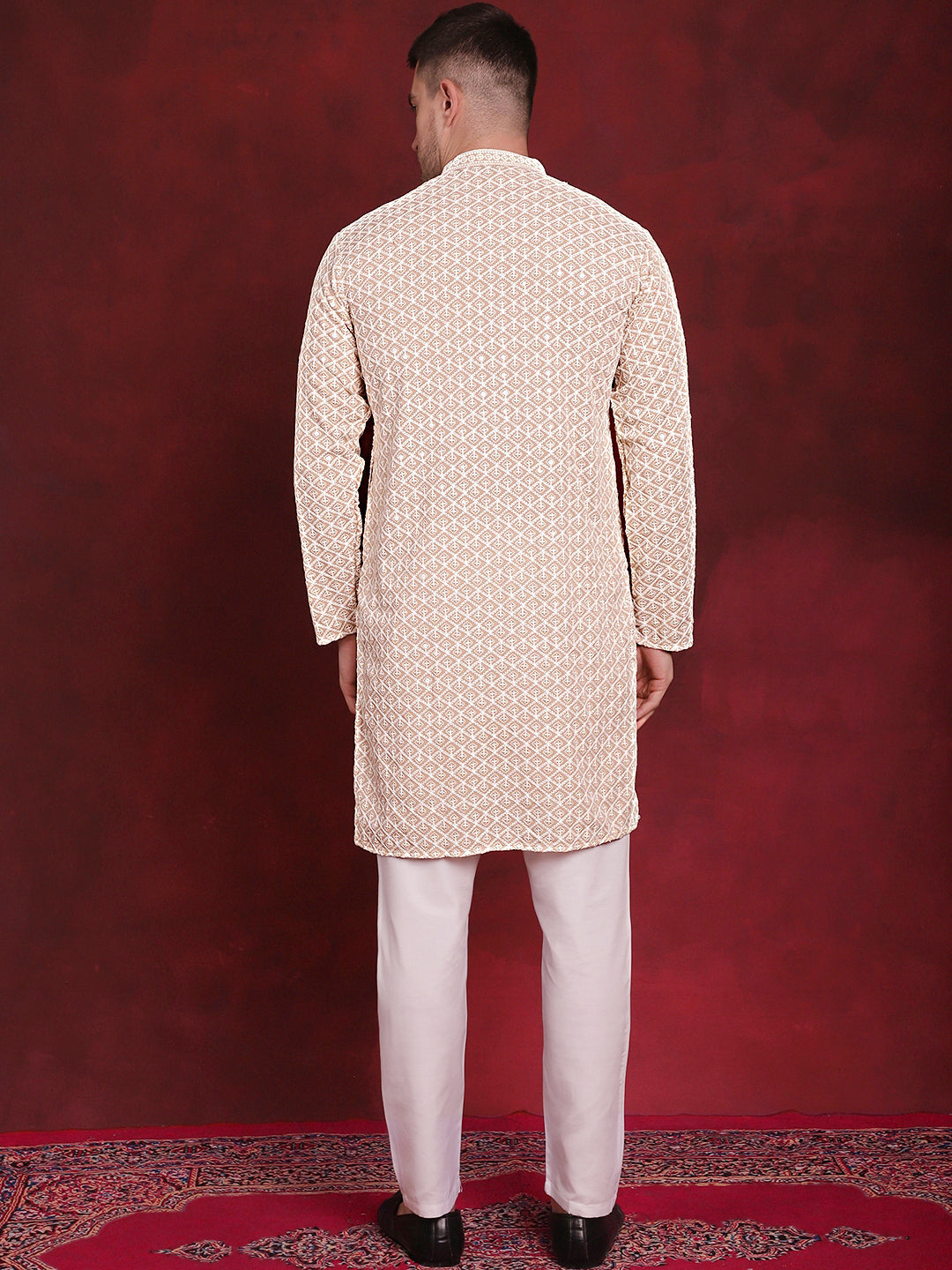 Sequin Embroidered Pure Cotton Kurta With Pyjamas
