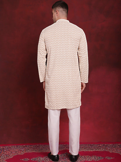 Sequin Embroidered Pure Cotton Kurta With Pyjamas