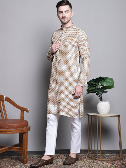 Sequin Embroidered Pure Cotton Kurta With Pyjamas