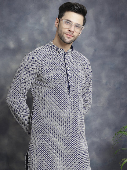 Sequin Embroidered Pure Cotton Kurta With Pyjamas