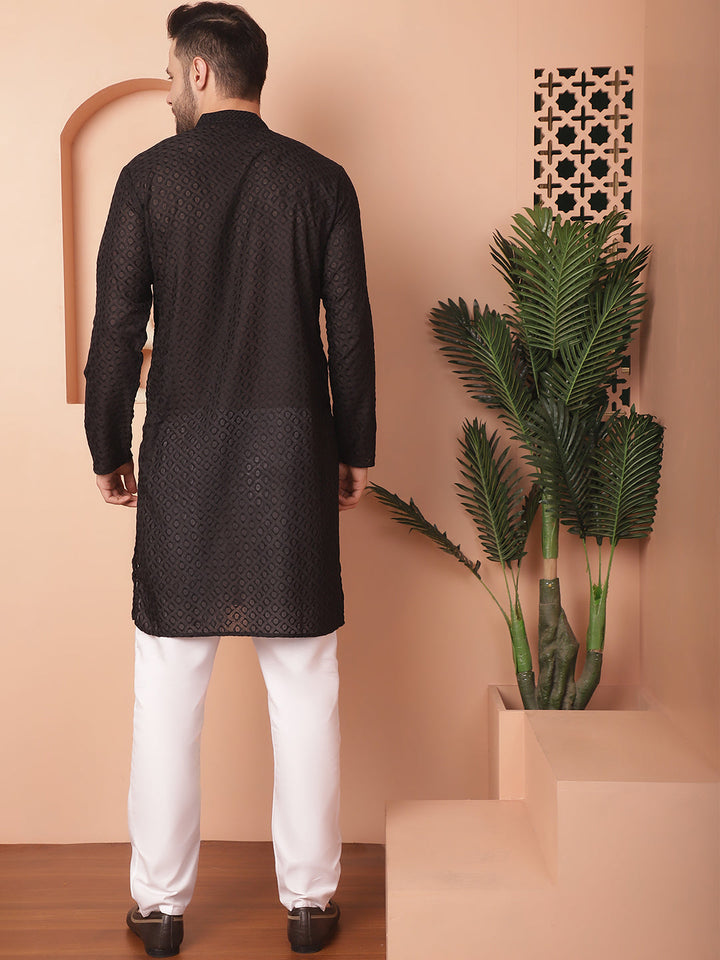 Chikankari Pure Cotton Kurta With Churidar