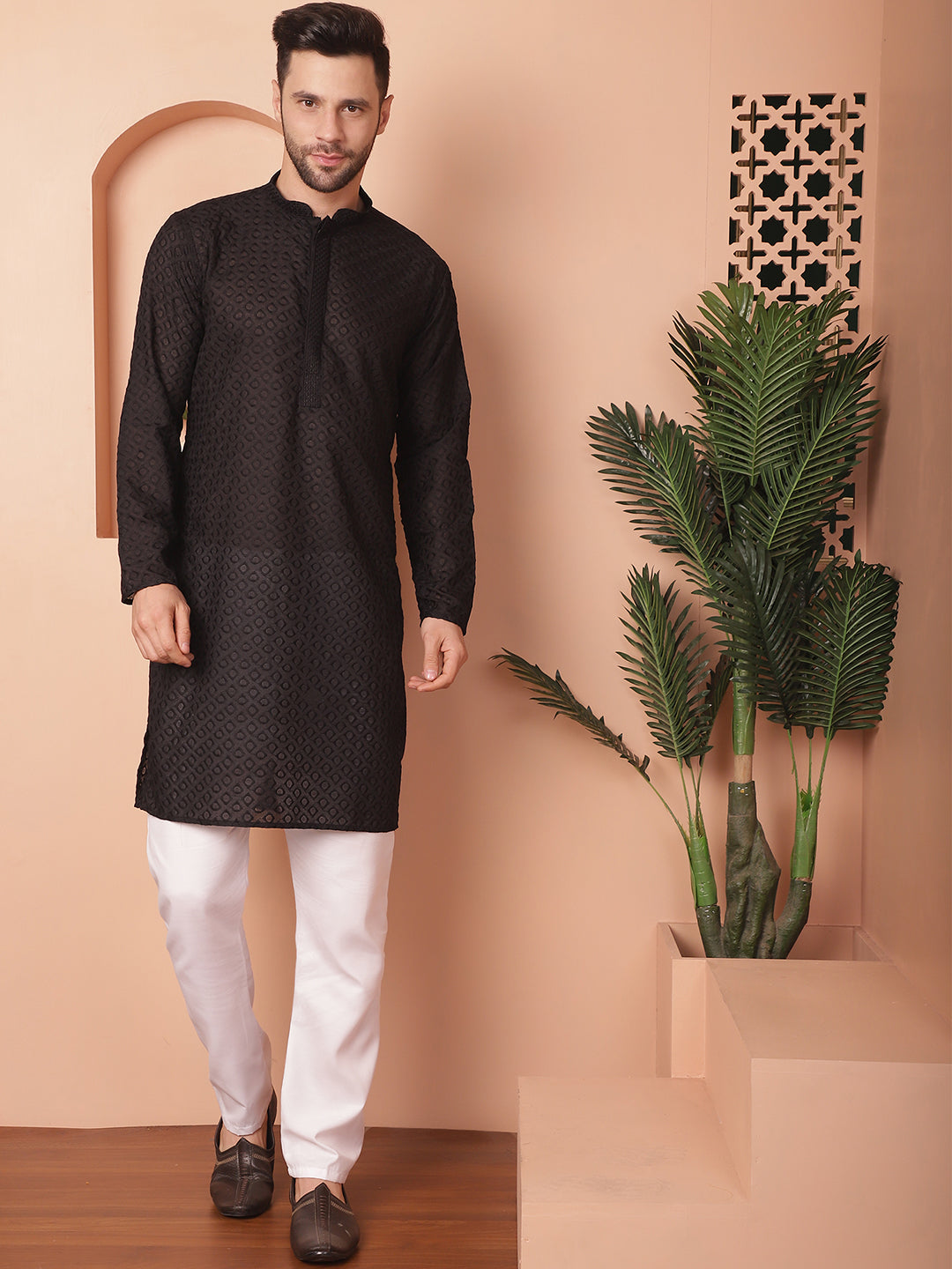 Chikankari Pure Cotton Kurta With Churidar