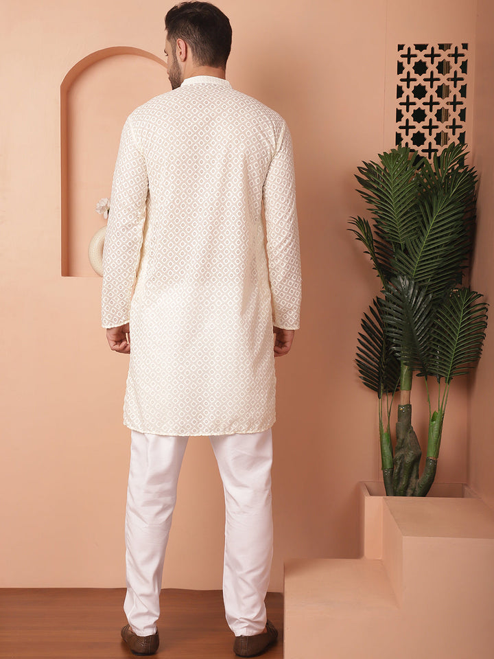 Chikankari Pure Cotton Kurta With Churidar