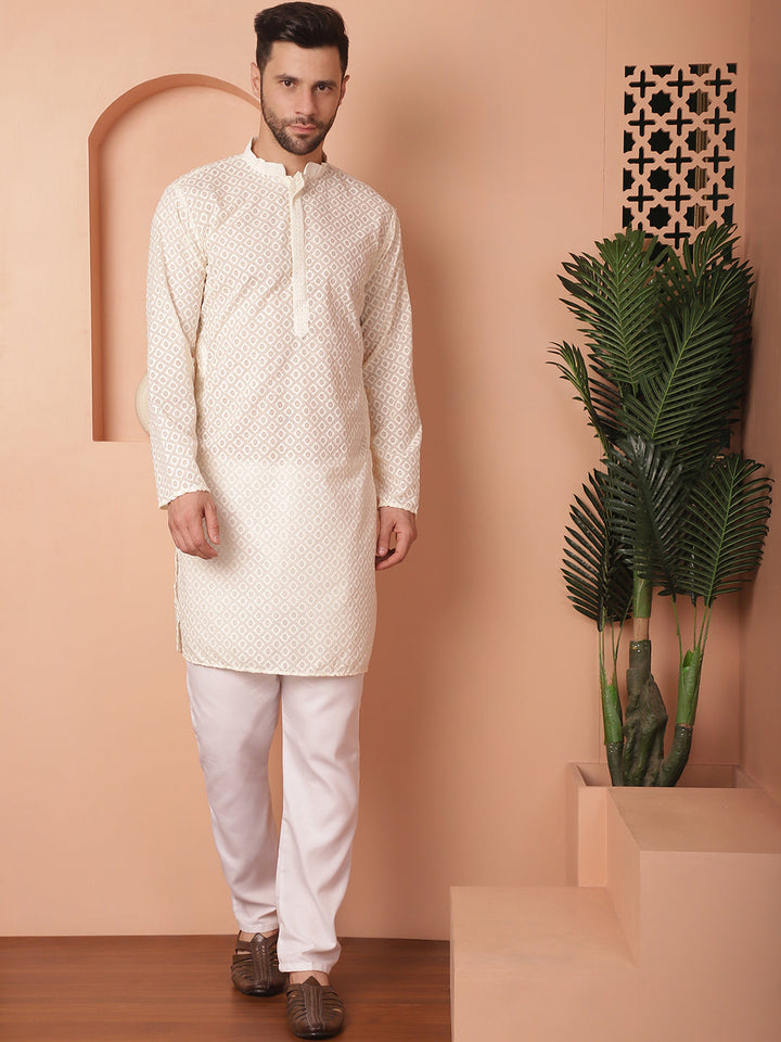 Chikankari Pure Cotton Kurta With Churidar