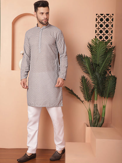 Chikankari Pure Cotton Kurta With Churidar