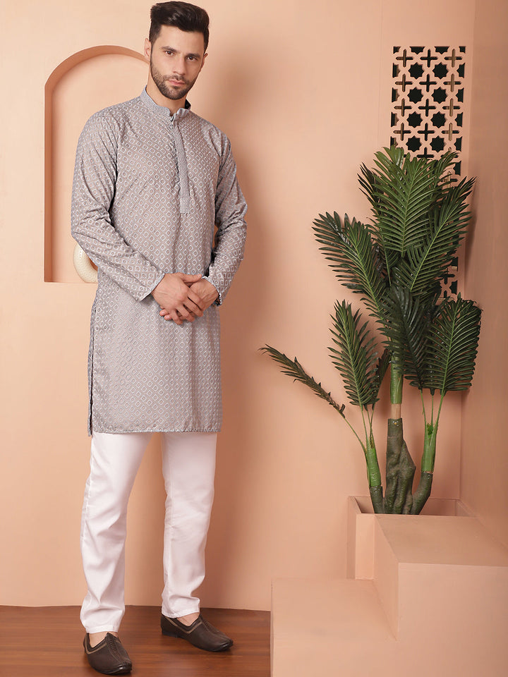 Chikankari Pure Cotton Kurta With Churidar
