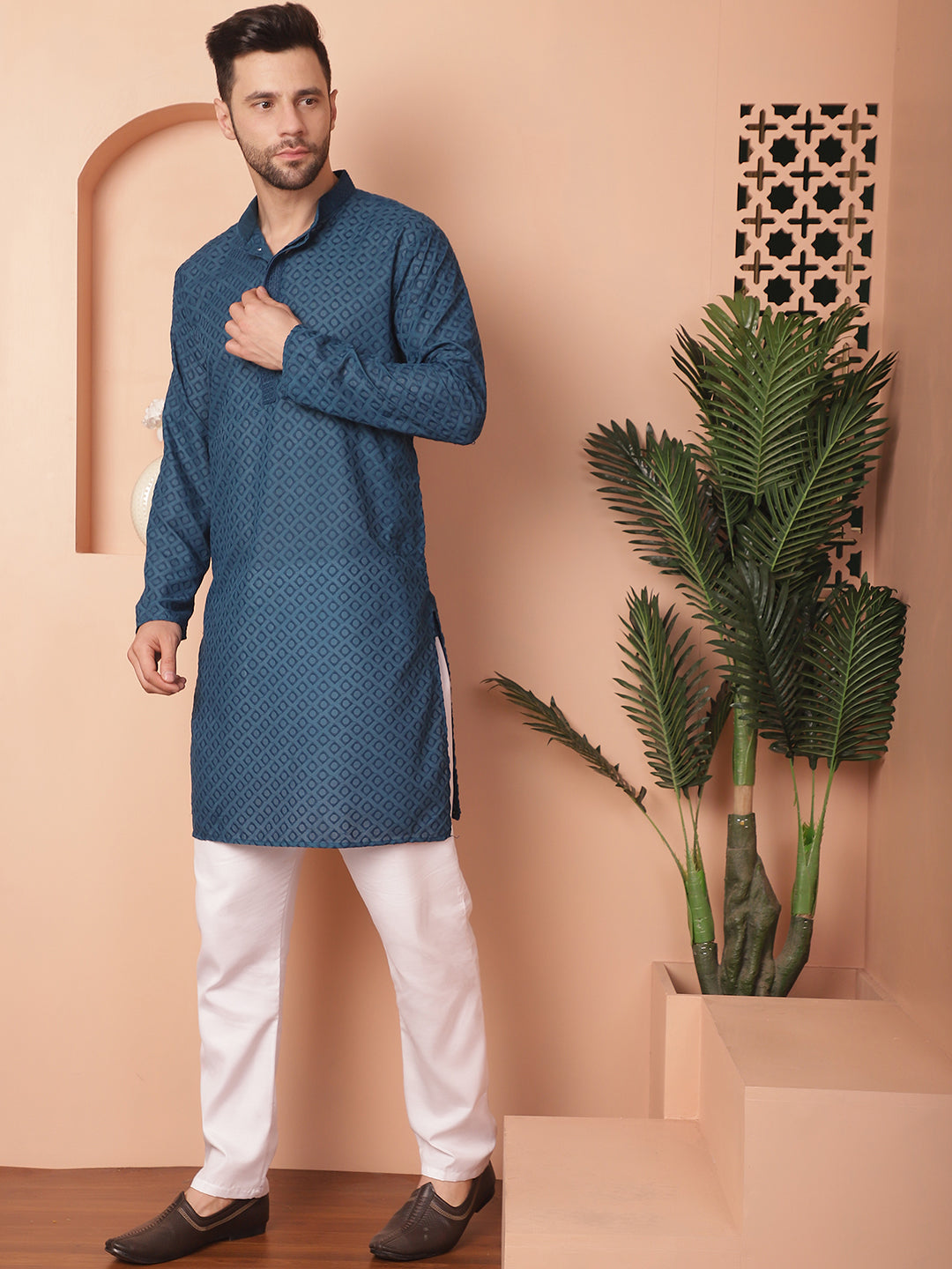 Chikankari Pure Cotton Kurta With Churidar