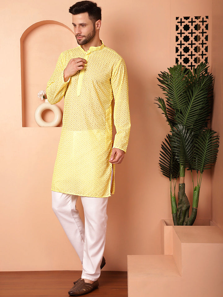 Chikankari Pure Cotton Kurta With Churidar