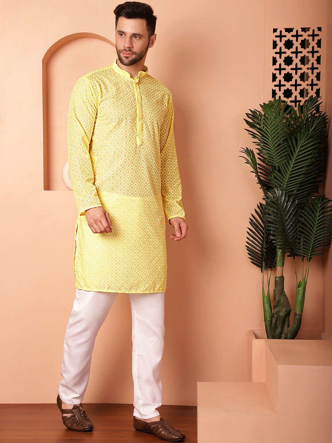 Chikankari Pure Cotton Kurta With Churidar