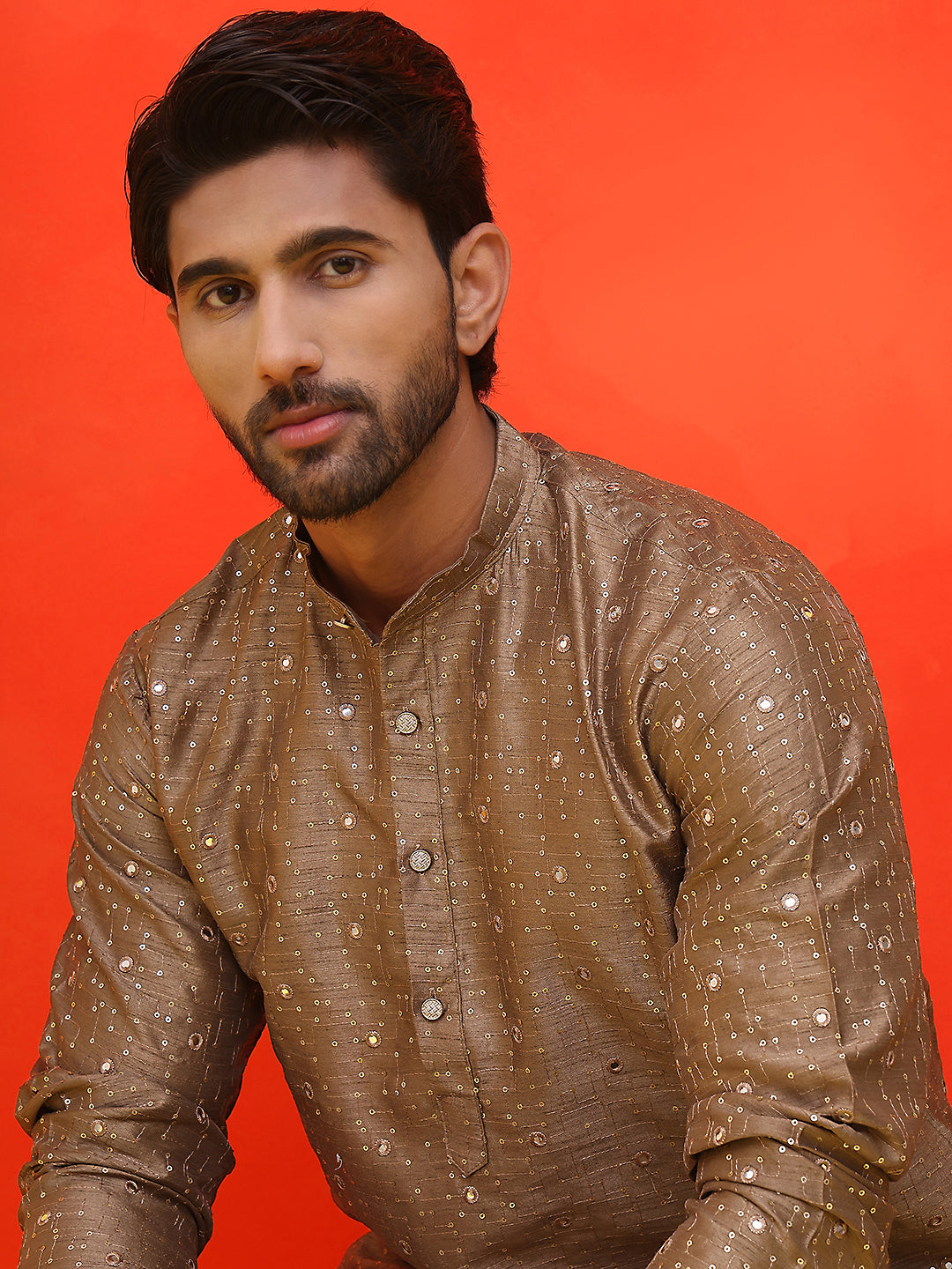 Embroidered Mirror Work Kurta Payjama Sets.