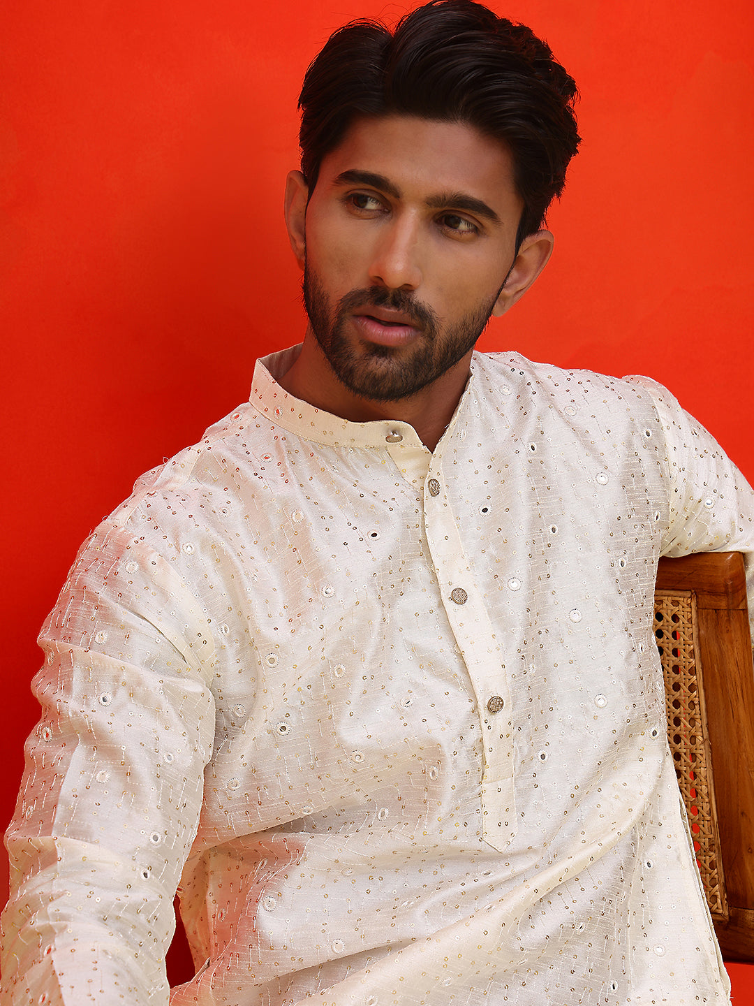 Embroidered Mirror Work Kurta Payjama Sets.