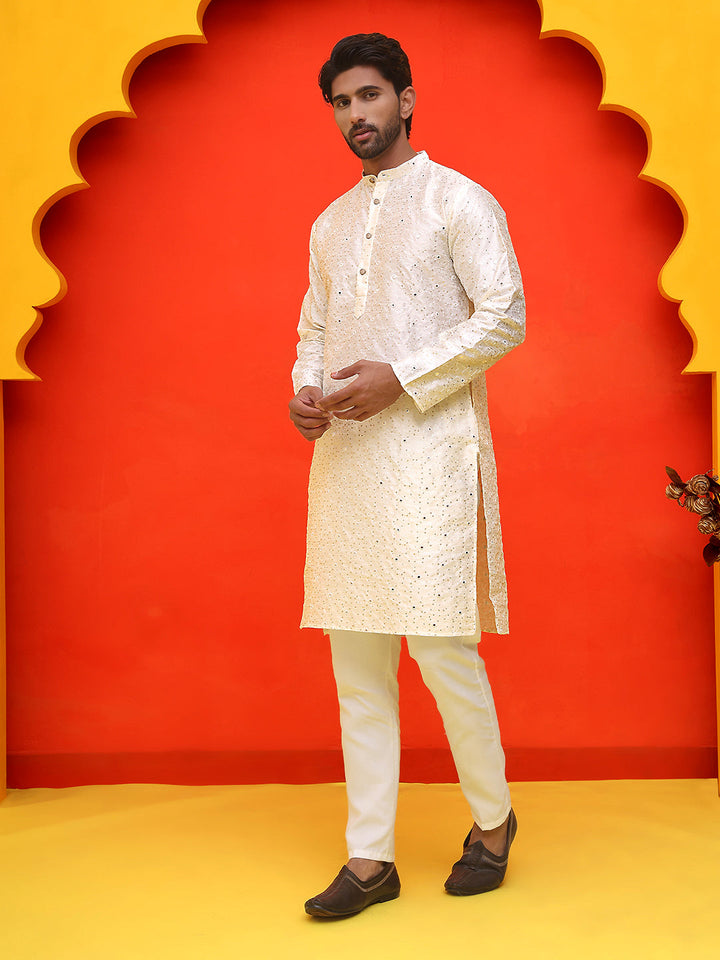 Embroidered Mirror Work Kurta Payjama Sets.