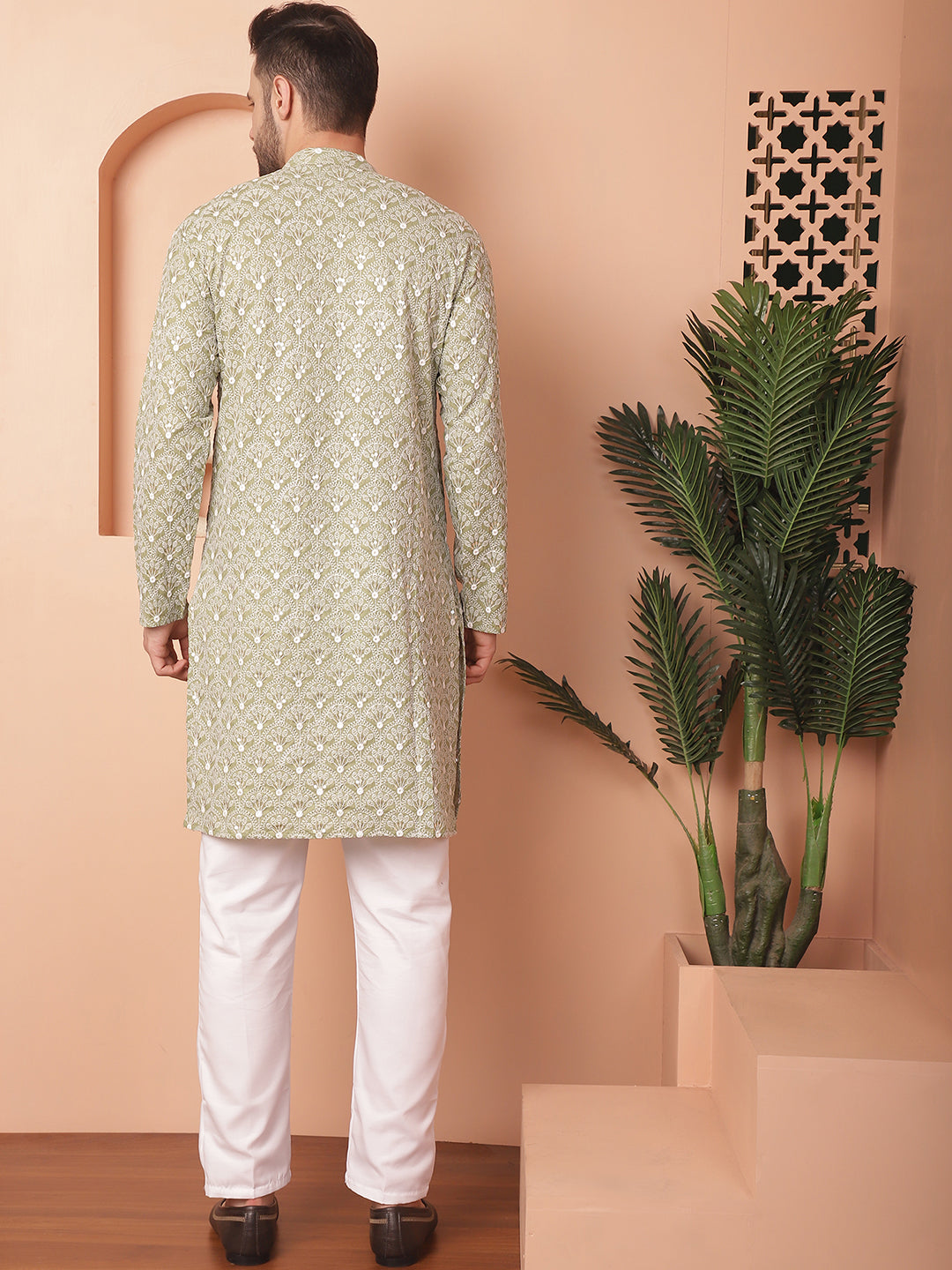 Chikankari Pure Cotton Kurta With Pyjama.