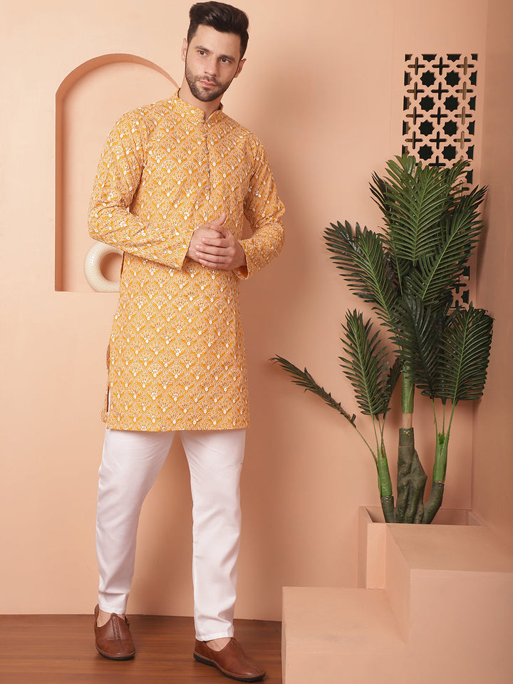 Chikankari Pure Cotton Kurta With Pyjama.