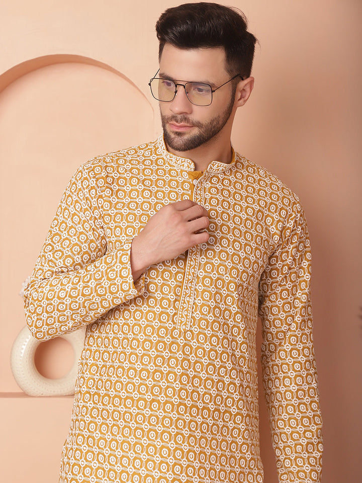 Chikankari Pure Cotton Kurta With Pyjama.