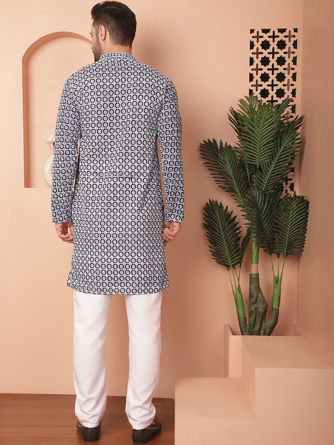 Chikankari Pure Cotton Kurta With Pyjama.