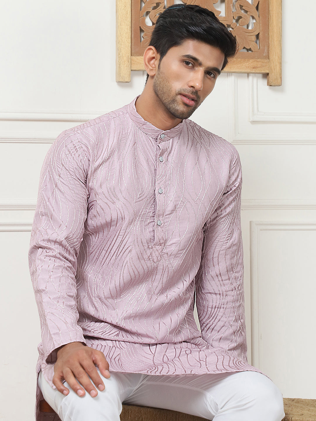 Embroidered Kurta Pyjama For Men.