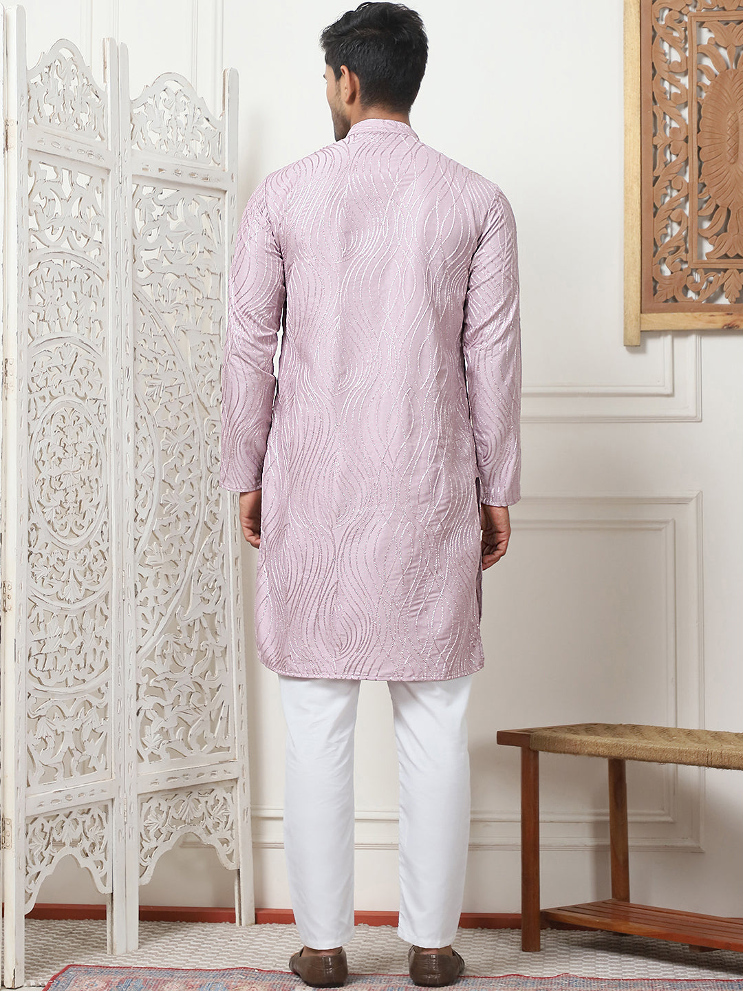 Embroidered Kurta Pyjama For Men.