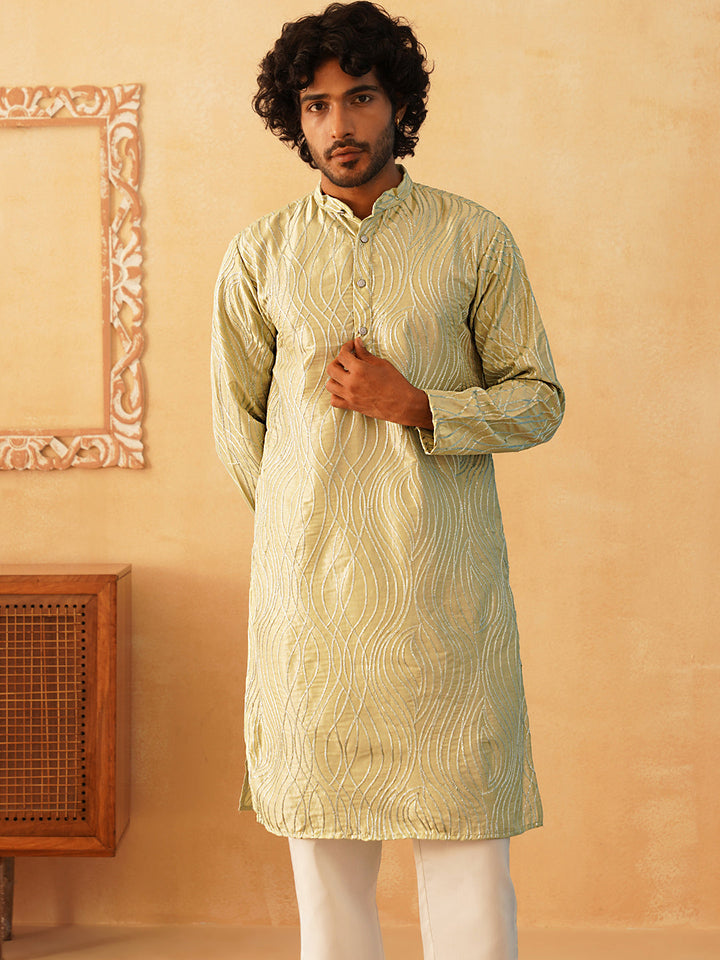 Embroidered Kurta Pyjama For Men.