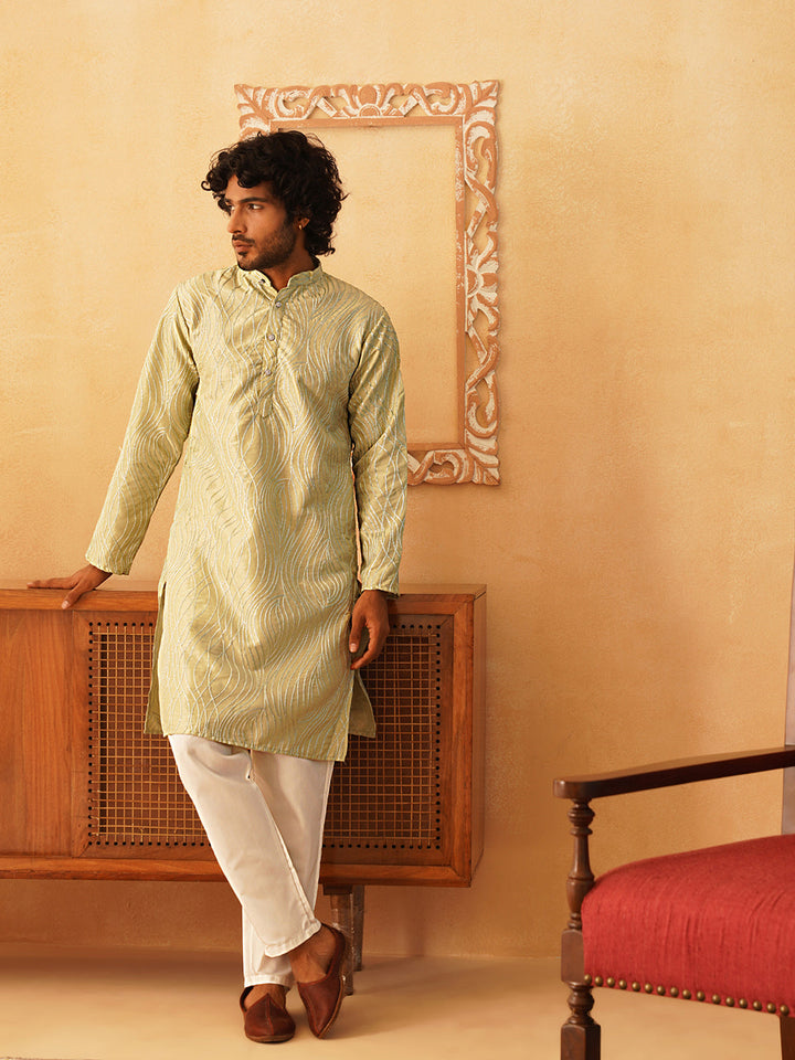 Embroidered Kurta Pyjama For Men.