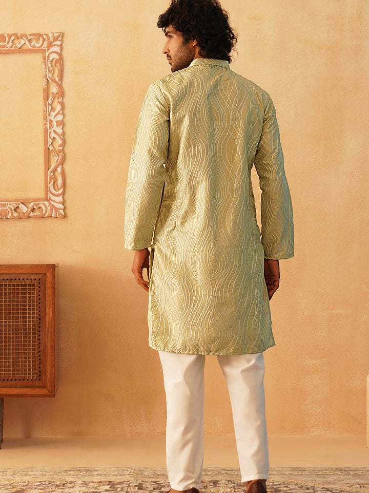 Embroidered Kurta Pyjama For Men.