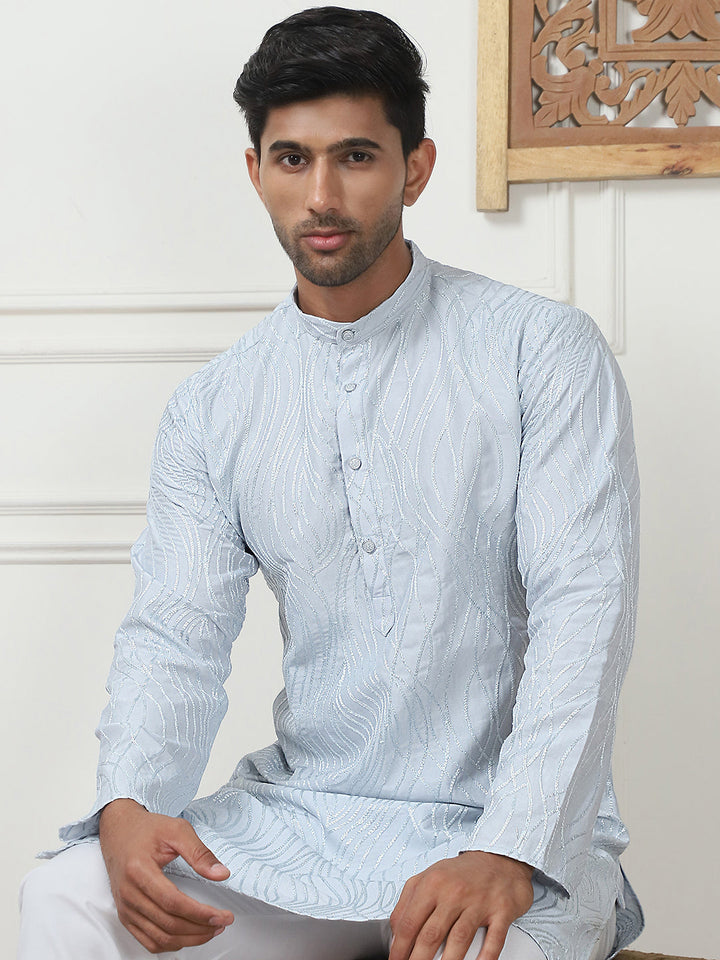 Embroidered Kurta Pyjama For Men.