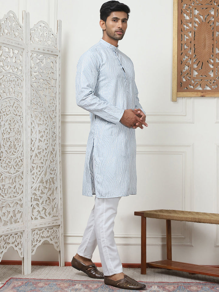 Embroidered Kurta Pyjama For Men.