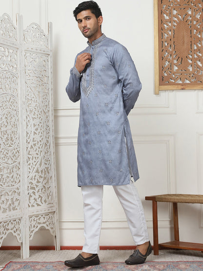 Men'S Embroidered & Sequin Kurta Pyjama Sets