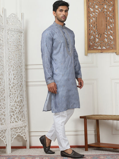 Men'S Embroidered & Sequin Kurta Pyjama Sets