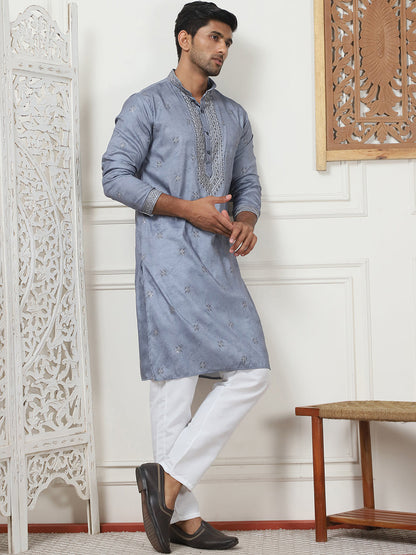 Men'S Embroidered & Sequin Kurta Pyjama Sets