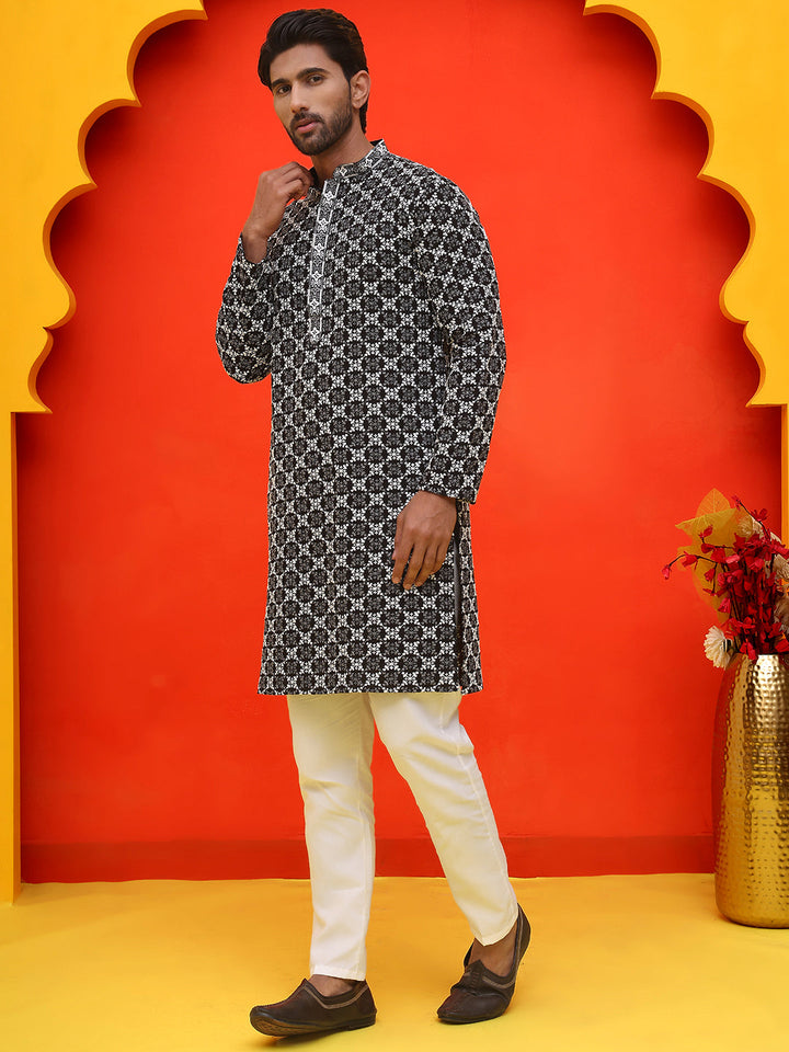 Embroidered Kurta Pyjama For Men.