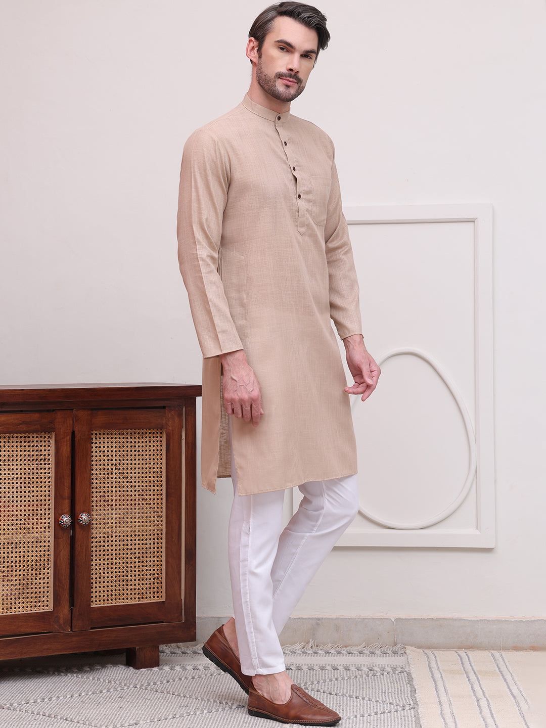 Pure Cotton Solid Kurta Pyjama Set