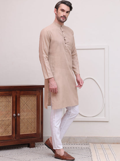 Pure Cotton Solid Kurta Pyjama Set