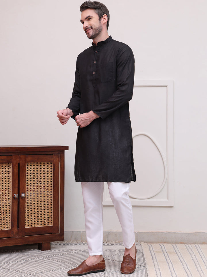 Pure Cotton Solid Kurta Pyjama Set