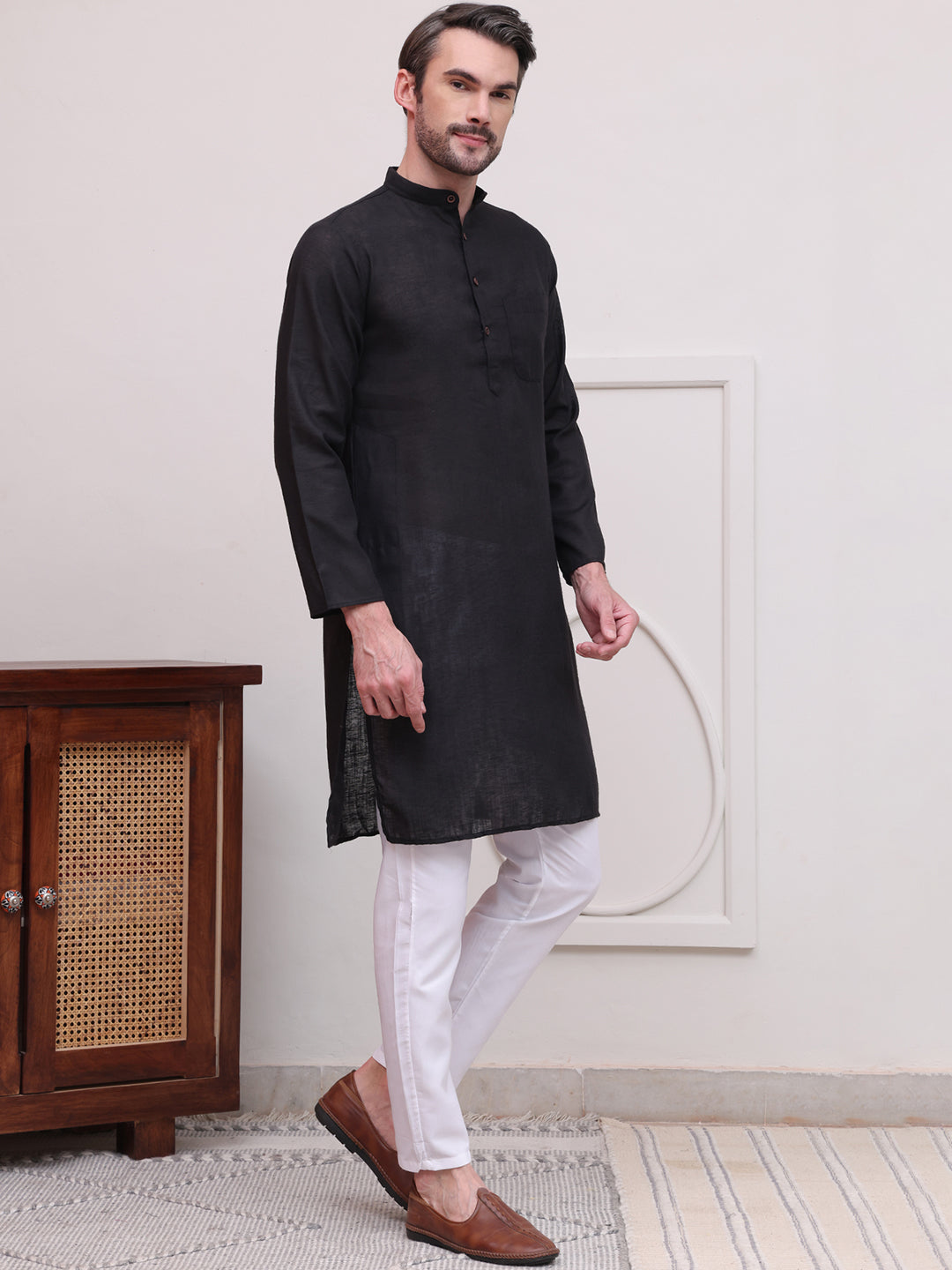 Pure Cotton Solid Kurta Pyjama Set