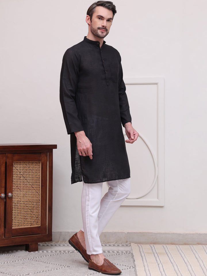 Pure Cotton Solid Kurta Pyjama Set