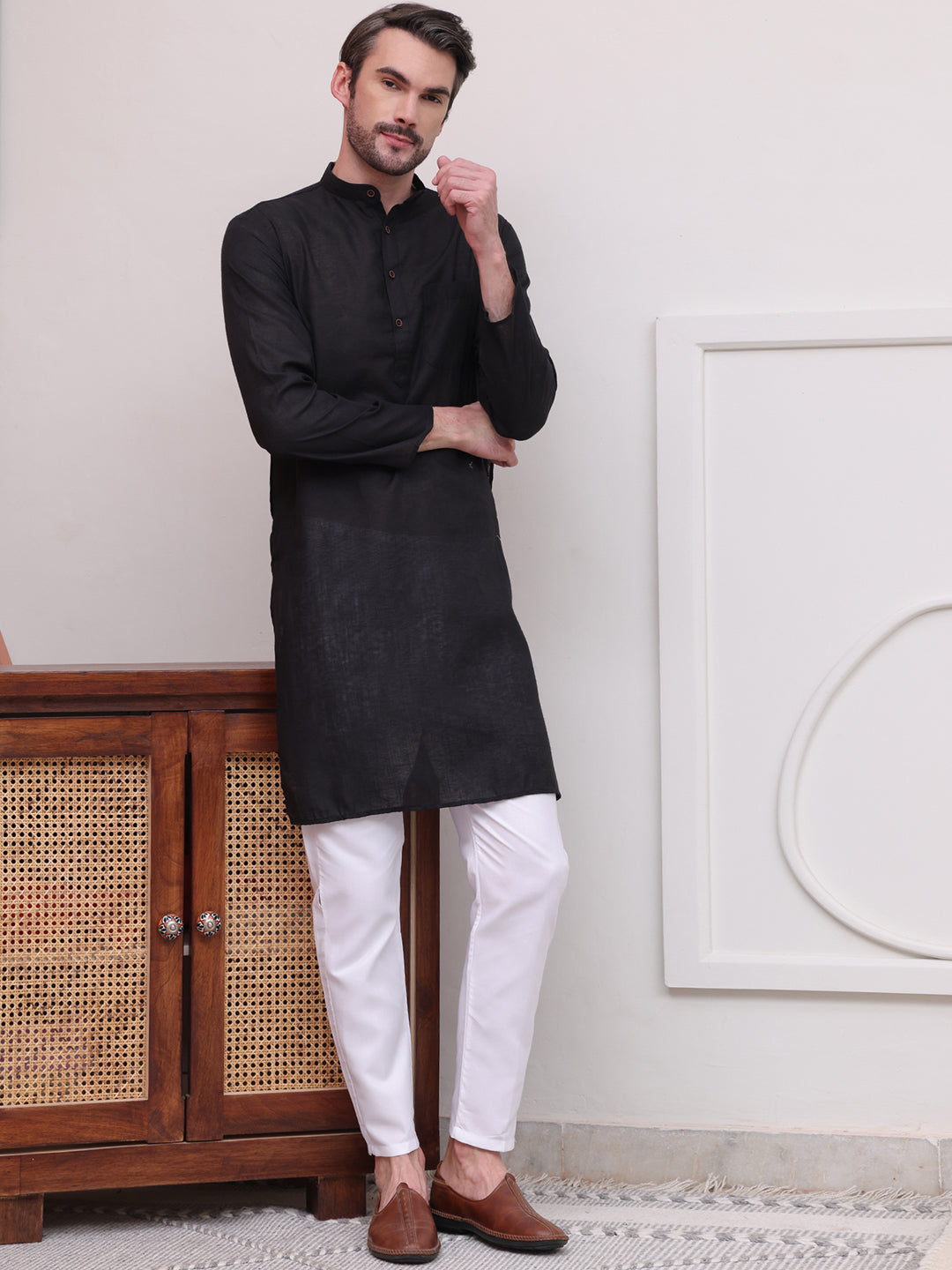Pure Cotton Solid Kurta Pyjama Set
