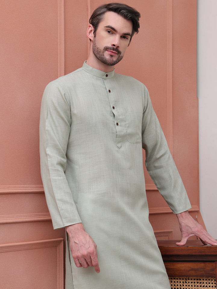 Pure Cotton Solid Kurta Pyjama Set