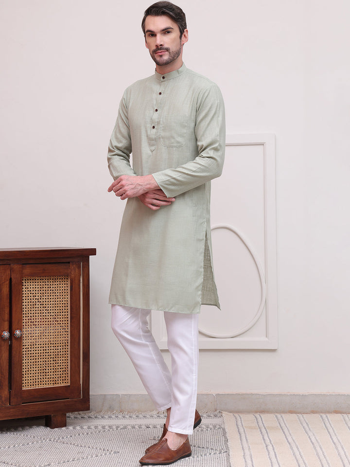 Pure Cotton Solid Kurta Pyjama Set